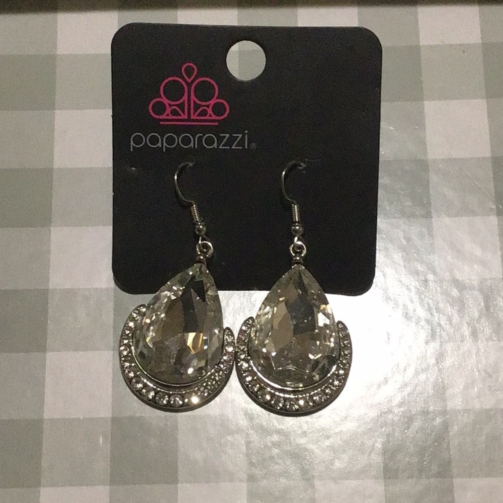 Paparazzi Silver Crescent Earrings Bohemian Filigree Design